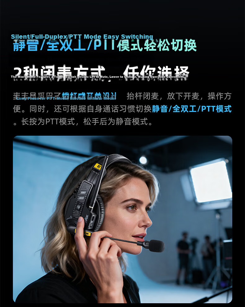 Godox SkyTalk Air Wireless Communication System Master-Slave Mode ENC Noise Reduction Built-in FPC Stable Audio 500m Connection Distance STA-CHO8 Charging Case 12
