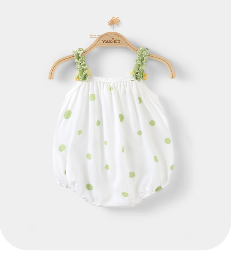 Youqi Baby Girl Summer Thin Strap Romper Infant Cute Newborn Full Moon Hundred Days Bodysuit 12