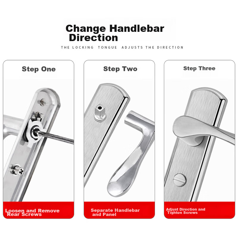 Chugong Adjustable Universal Bedroom Door Lock Indoor Door Lock No Drilling Required Double Hole Adjustable Single Latch 1