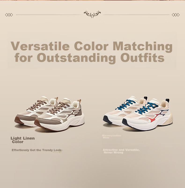 ERKE Men's Sports Shoes Leather Mesh Breathable New Casual Thick Sole Dad Shoes Fengxiwu 3.0 14