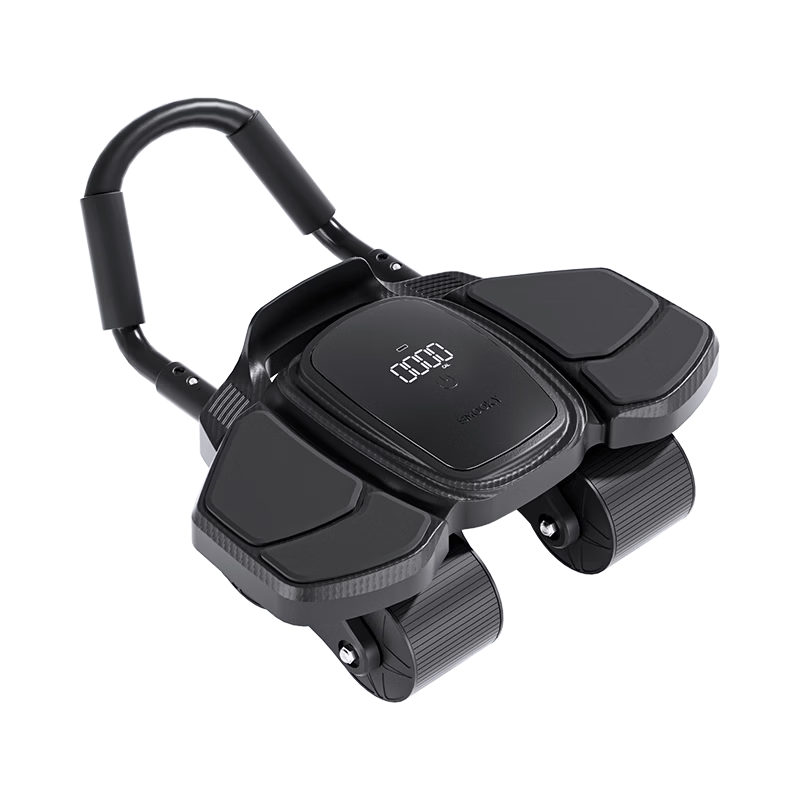 SMOOKY Smart Four-Wheel Ab Roller with Automatic Rebound, Elbow Support, Counting Function, Abdominal Muscle Wheel, Home Fitness Equipment for Tummy Toning