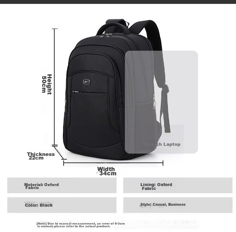 Warrior Large Capacity Men's Backpack Student School Bag Commuter Casual Business Travel 17.3-inch Laptop Bag 11