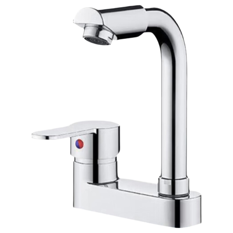 Baihan Wash Basin with Two-Speed Rotatable Faucet, 2-in-1 Hot and Cold Water Three-Hole Universal Vanity Sink Faucet