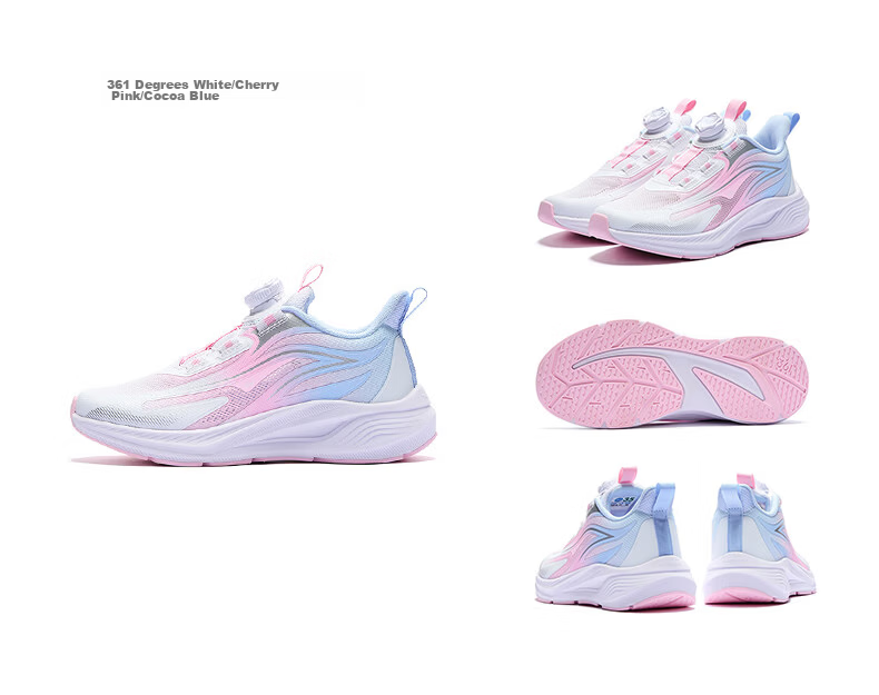 361° Qingling Children's Running Shoes 26 Spring Boys and Girls Youth Quick Bounce Cushioning Dial Professional Sports Shoes Black Size 36 22
