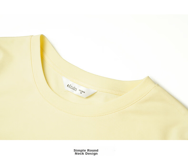 Olrain European Style Summer New French Drawstring Waist Slim Fit Short Sleeve T-Shirt Women Solid Color Versatile Top Yellow L 22
