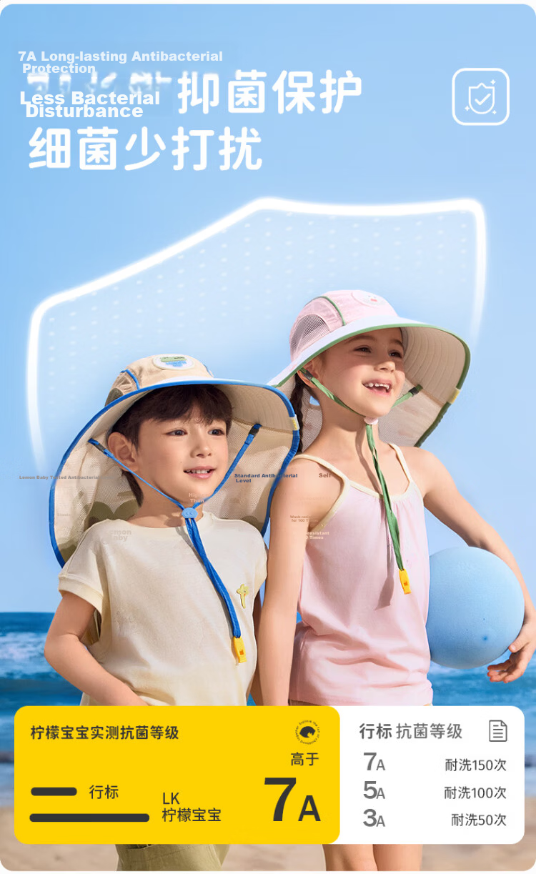 Lemon Baby Kids Sun Hat UV Protection Boys Girls Beach Wide Brim Sunshade Hat 13