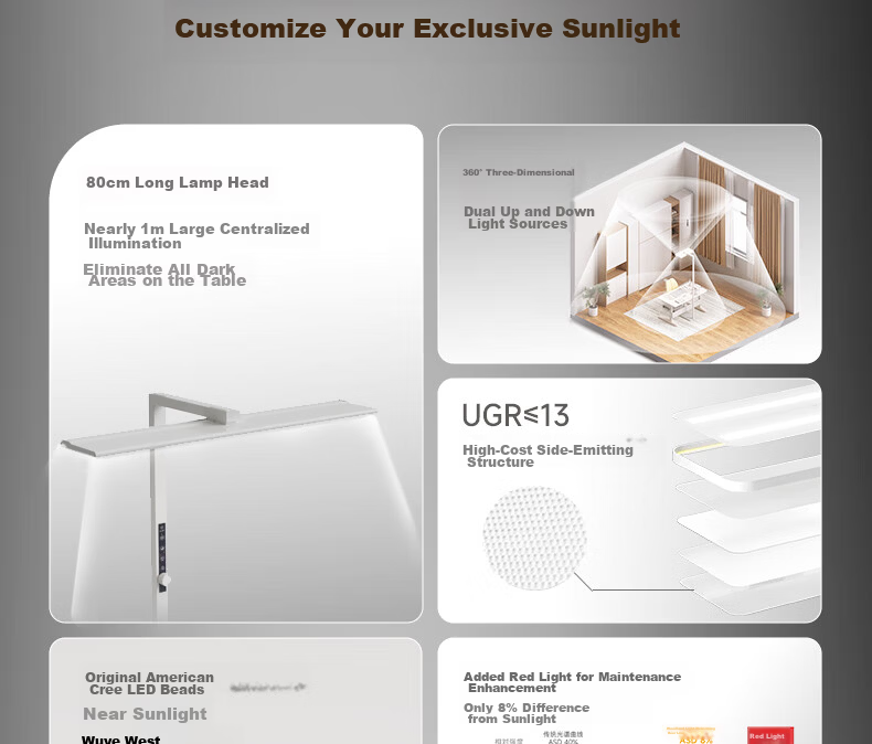 MULINSEN Eye Protection Desk Lamp Large Road Lamp Study Lamp Children's Student Home Smart Lamp T-PRO Small Long Strip 4