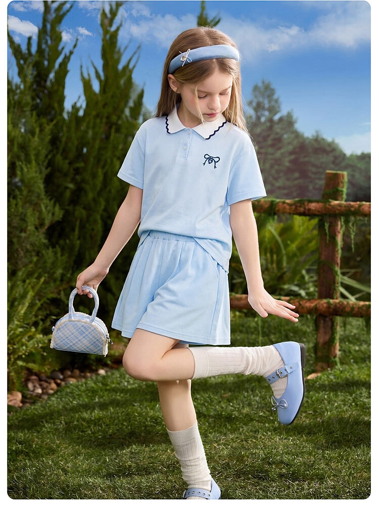 ASK JUNIOR Kids Summer Textured Sleeveless Vest Top and Girls Wide-Leg Shorts Two-Piece Set 18
