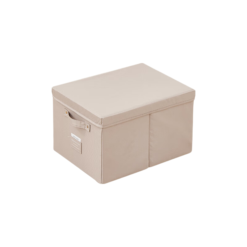 EACHY Fabric Storage Box for Clothes, Foldable Wardrobe Organizer, Cotton Quilt And Garment Storage Container, 60L Almond Color