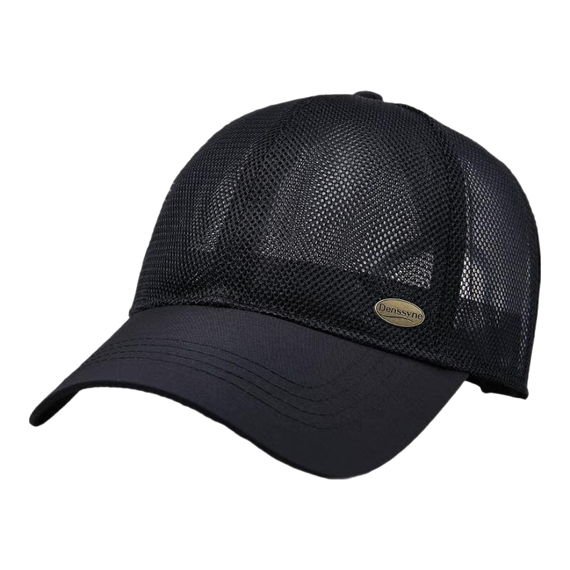 Denssyne Mesh Baseball Cap for Men, Summer Breathable Sun Protection Visor, Outdoor Sports Sunshade Mesh Hat, Black Heat Dissipation Cap