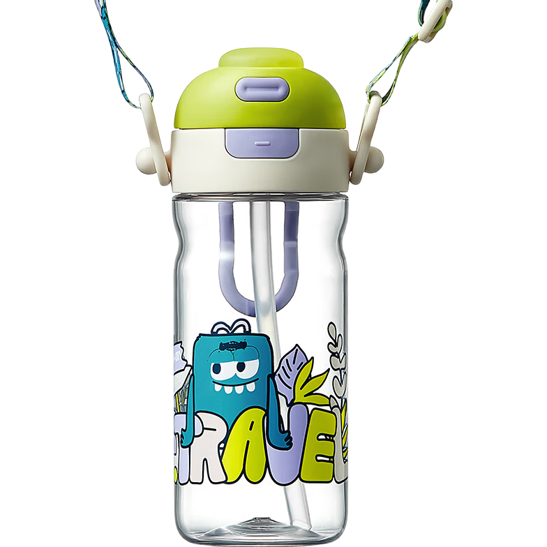 Babycare Children's 2-in-1 Dual-Use Outdoor Sports Water Bottle Tritan 600mL for Ages 3+ School Use