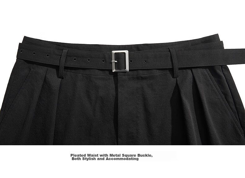 CABBEEN Cotton-Feel Hidden Twill Men's Loose Pleated Casual Shorts 2026 Spring Summer Durable Stretch Short Casual Pants 24