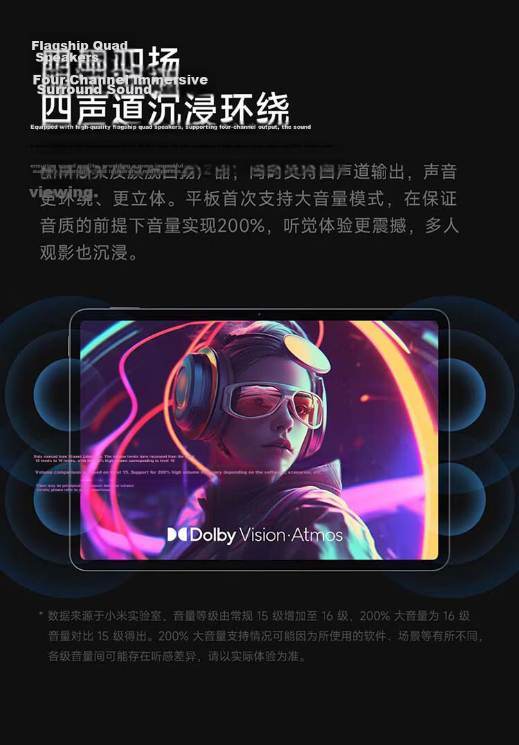 Xiaomi Mi Pad 7 11.2-inch Tablet 3.2K Eye-care Display Snapdragon Surge OS2 8GB RAM 256GB Black with National Subsidy 11