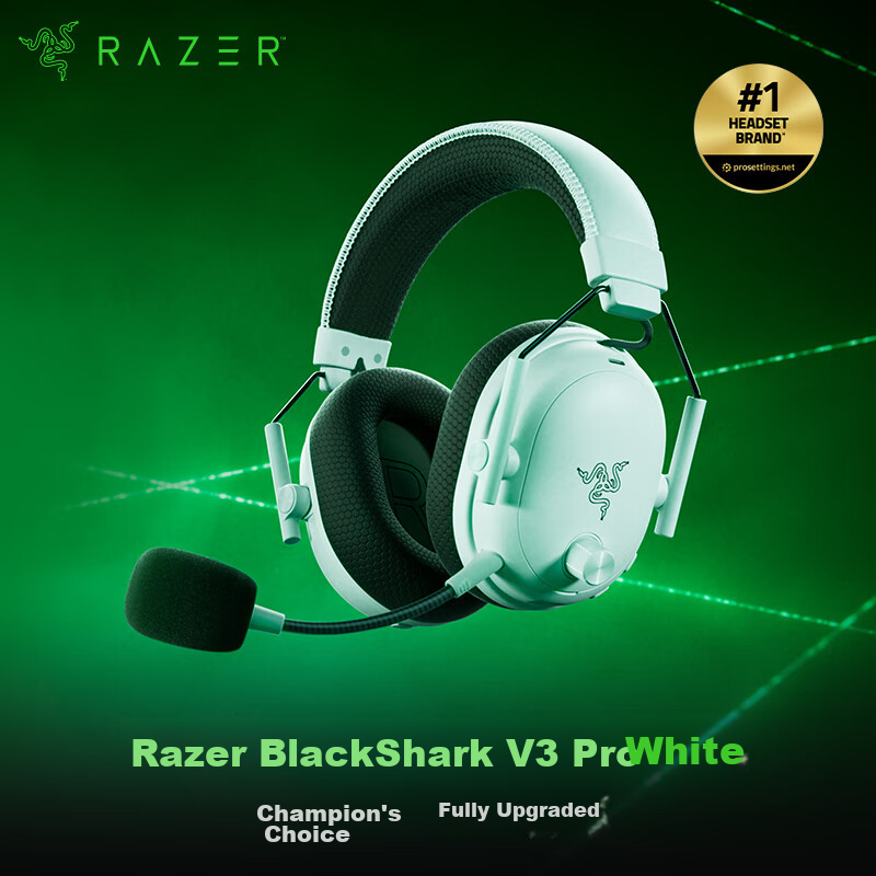 Razer BlackShark V3 Pro Wireless Gaming Headset Professional Edition Active Noise Cancelling Four-Mode EQ THX Delta Certified CSGO PUBG White