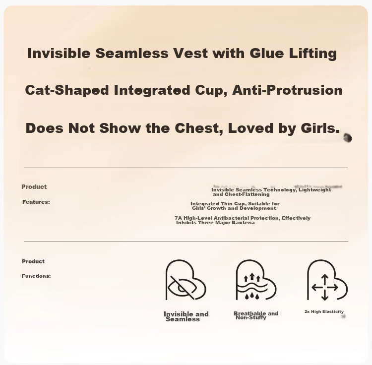 GUJIN Invisible Bra for Girls Adolescence Period, Children's Vest for Elementary and Middle School Students, Large Kids Thin Seamless Pink Foundation Bra 2