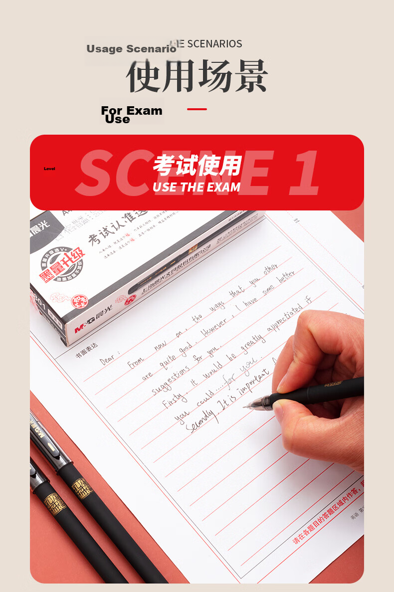 M&G Black Gel Pen 0.5mm, Temple Blessing Exam Signature Pen, Cap-Off Full Needle Tube, Student Final Exam Practice Pen, 12pcs/Box AGPA4801 4