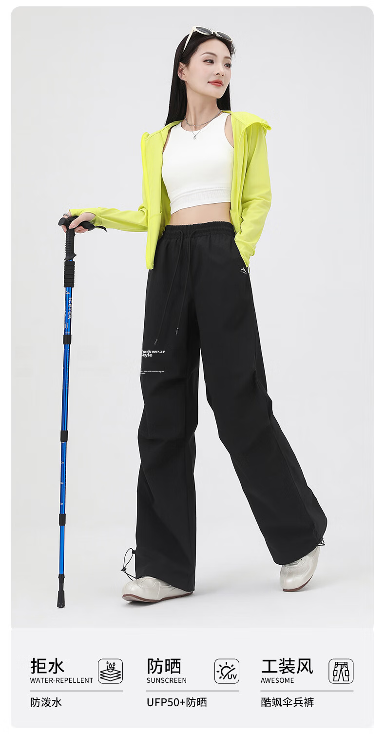 Langsha Women's Work Pants Summer Ice Silk 2026 New Quick-Dry Loose Wide-Leg Straight Outdoor Sports Trousers 2
