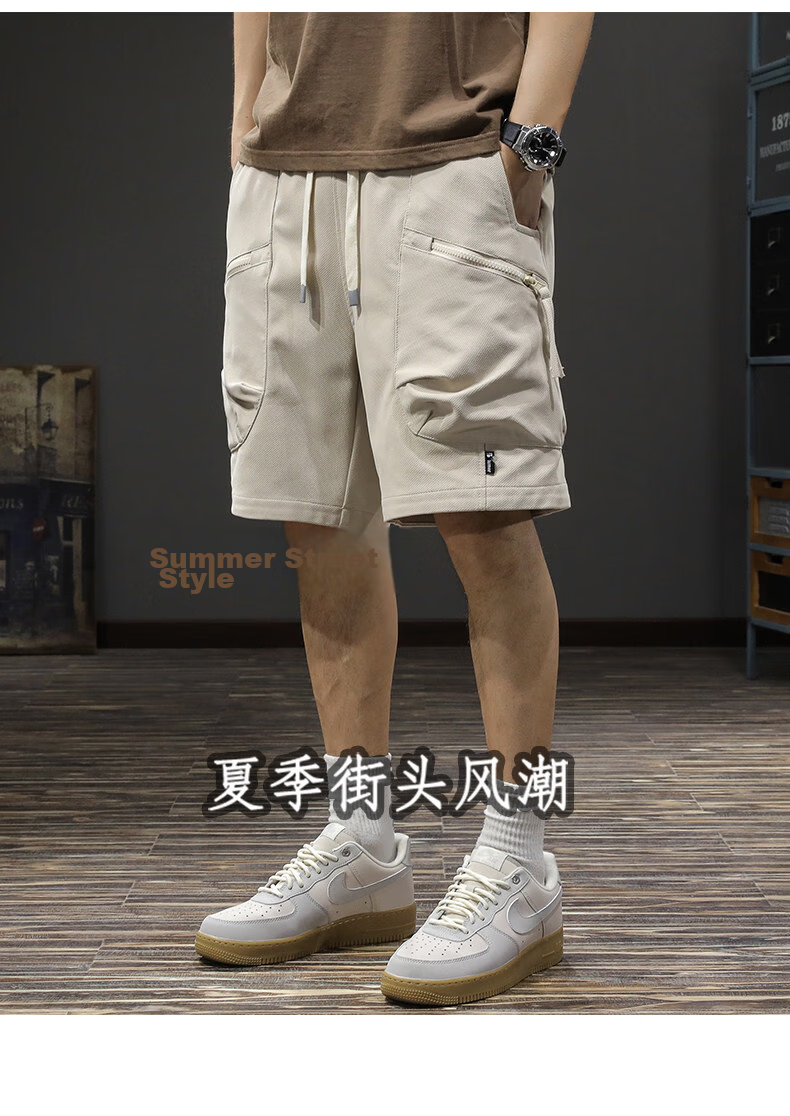 PLAYBOY Summer Lightweight Cooling Cargo Shorts Men New Ins Sports Casual Mid-Length Loose Trendy Brand 2026 Five-Point Shorts 2