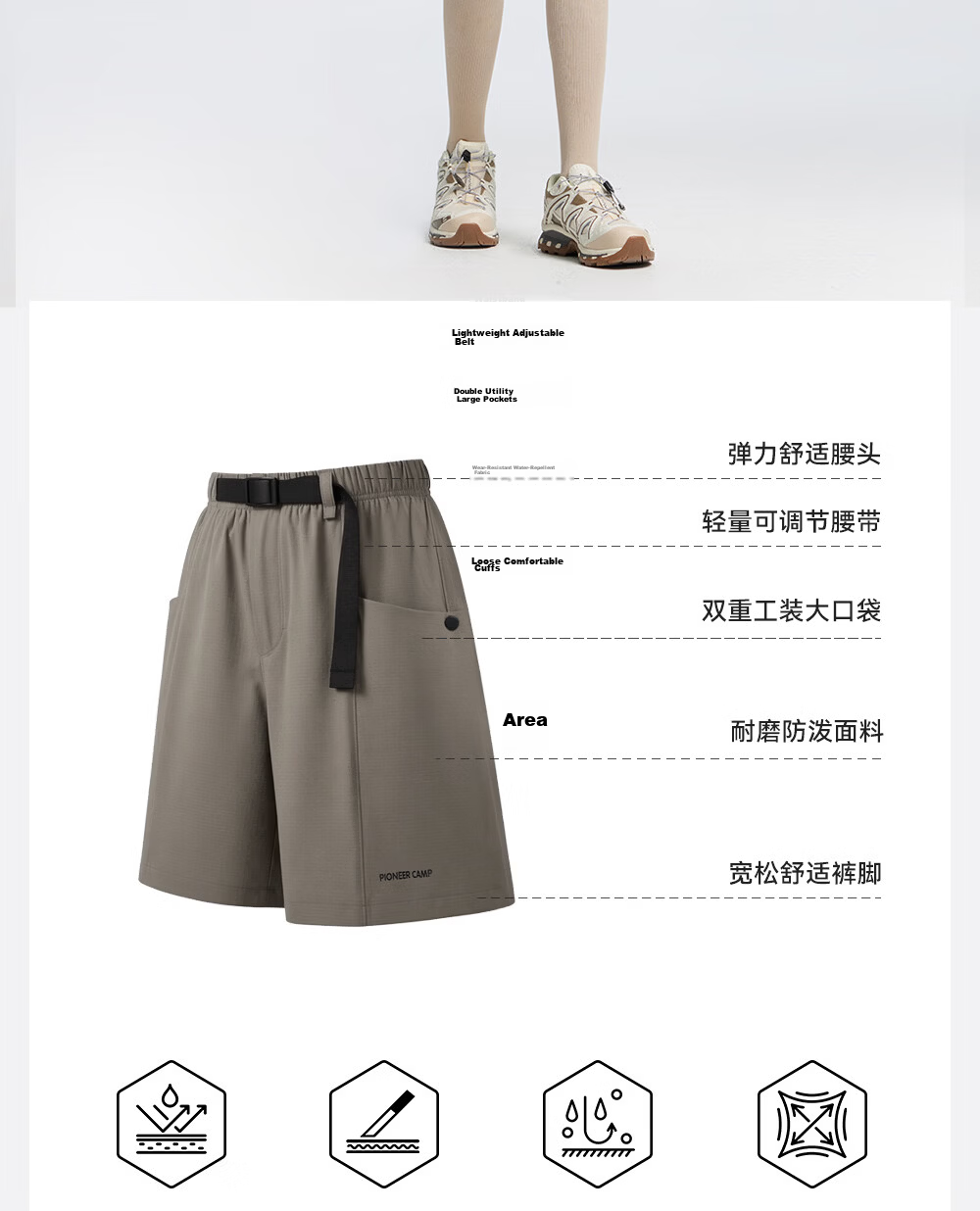 Toread Women's Workwear Shorts Summer Lightweight Quick-Dry Breathable Loose Slimming Five-Point Outdoor Sports Casual Straight Pants 2