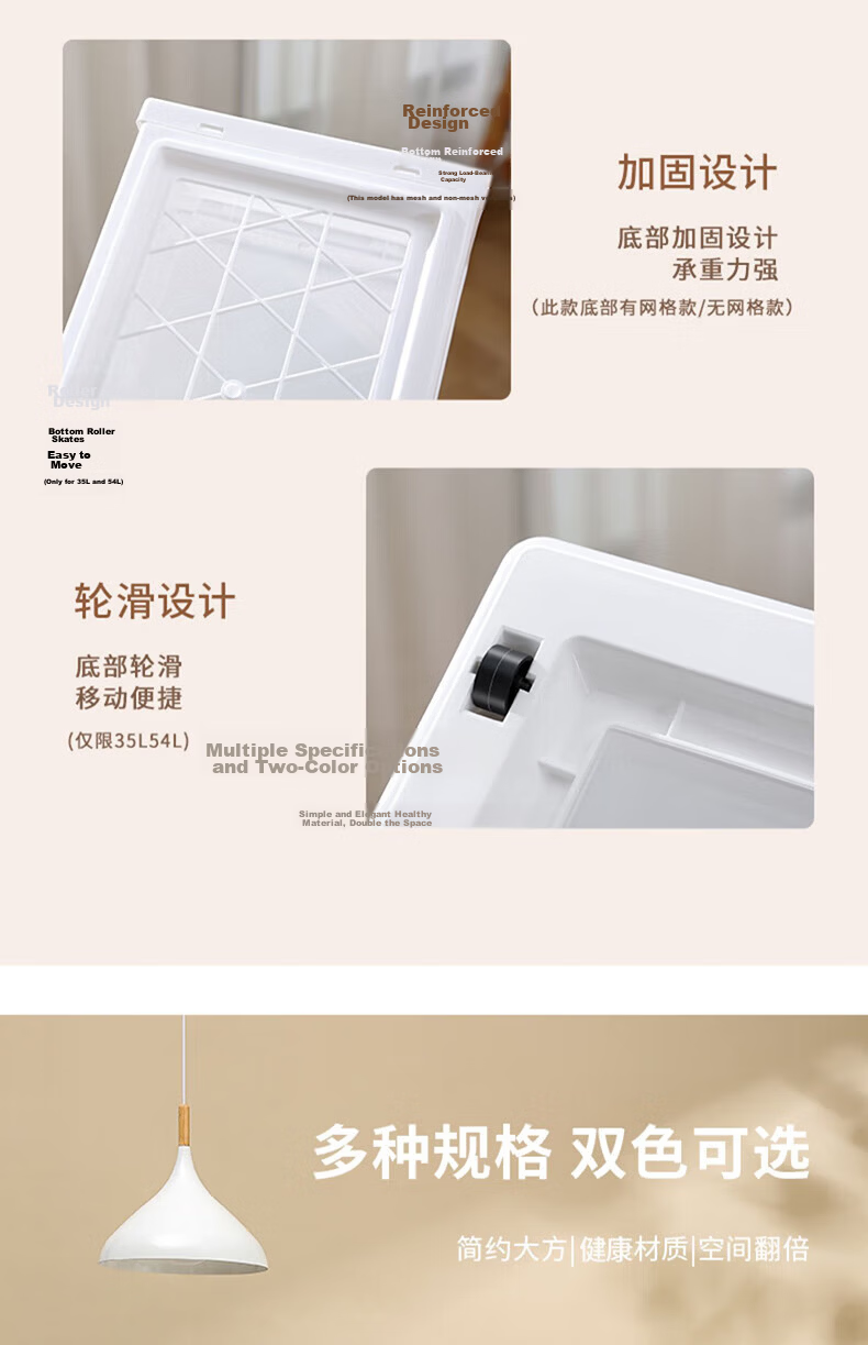 OLA XIANG Drawer-Style Plastic Storage Box Transparent Wardrobe Clothes Storage Container Household Clothing Organizer Bedside Cabinet 12