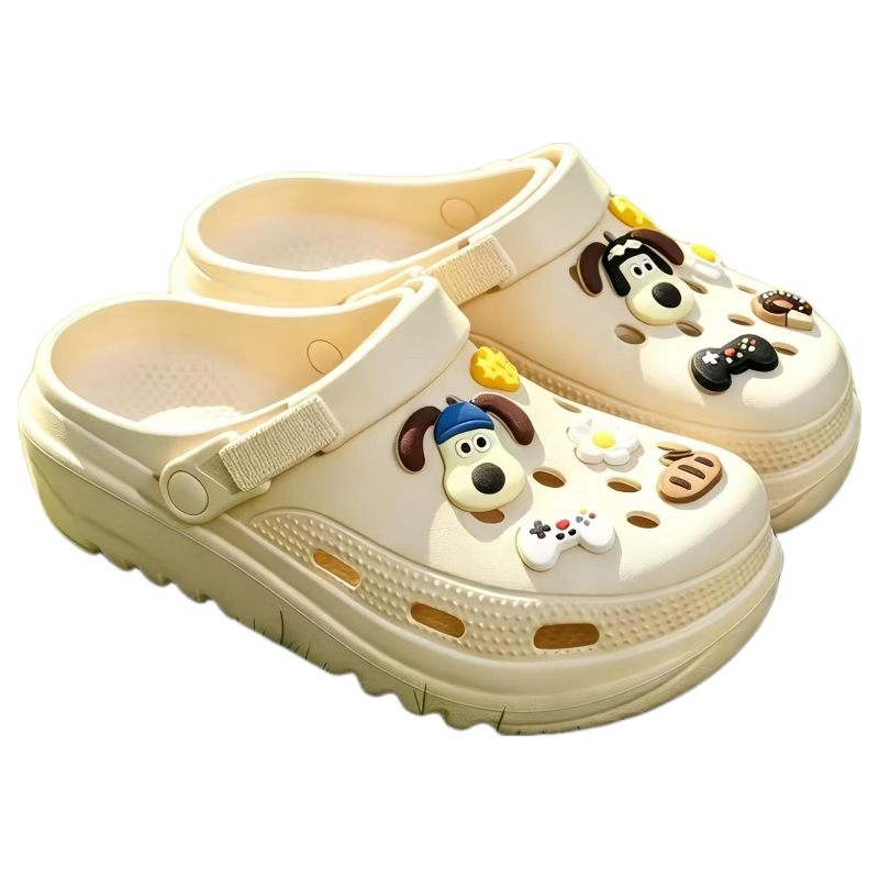 LURAD Thick Sole Clog Shoes for Men and Women Summer Antibacterial Odor-Resistant Closed-Toe Slippers Outdoor Non-Slip Sandals Yellow Size 40-41