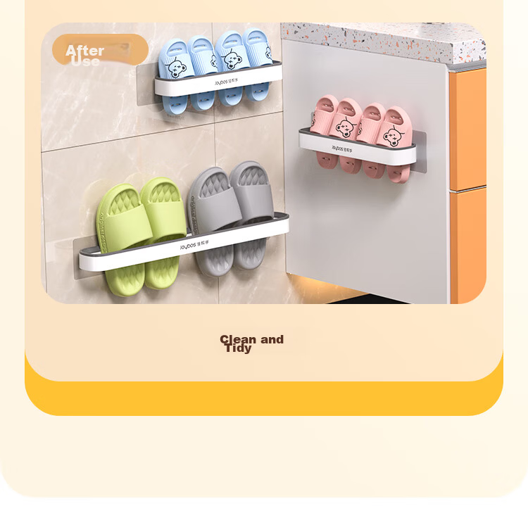 Jiabangshou No-Drill Bathroom Slipper Rack Towel Holder Wall-Mounted Short Toilet Storage Rack for Bathroom Door 4