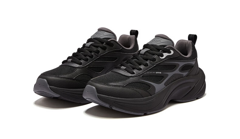 ERKE Men's Sports Shoes Leather Mesh Breathable New Casual Thick Sole Dad Shoes Fengxiwu 3.0 25