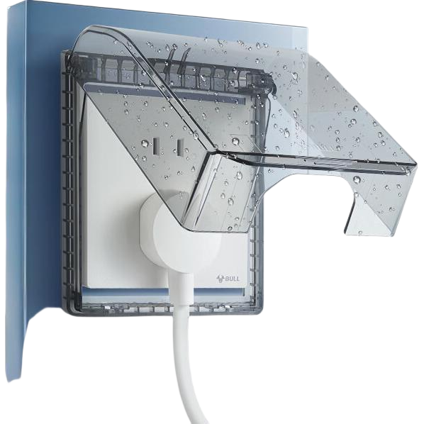 BULL Switch Socket 86 Type Transparent Black Adhesive Waterproof Switch Panel Box Splash-Proof Cover F15