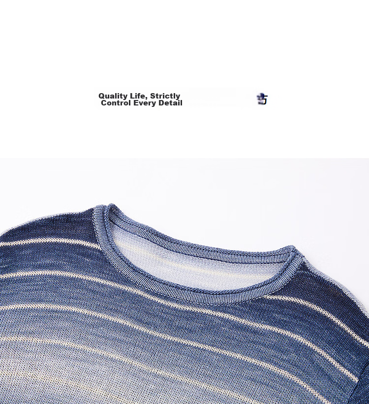 Demana [with Tencel Cloud Oxygen Cotton] Spring Irregular Striped Gradient Loose Petite Women's Knit Sweater 12