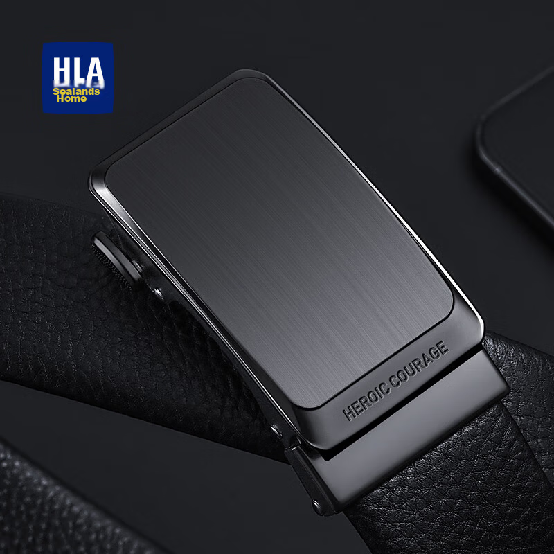 HLA Men's Leather Belt Automatic Buckle Top Layer Cowhide Waist Belt Gift for Boyfriend and Dad Anniversary