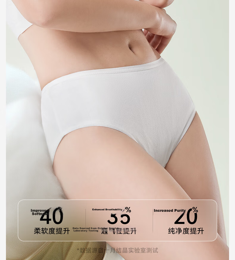 October Crystal Women's Pure Cotton Disposable Underwear Travel Maternity Underwear 5 Pieces 3XL 12