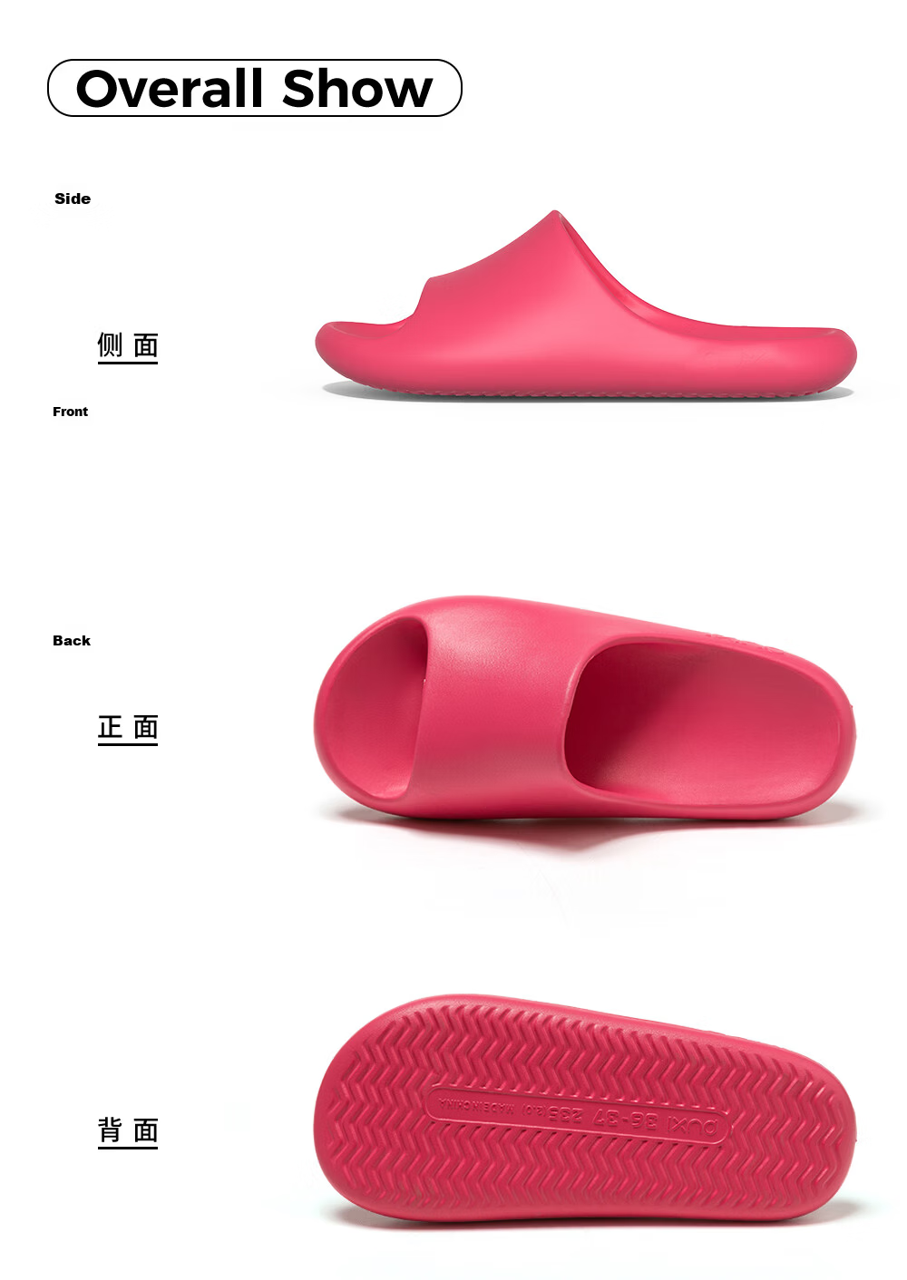 Puxi Women's Summer Indoor Anti-Slip Odor-Resistant EVA Soft Sole Shower Slippers Men Cream White Size 36-37 17