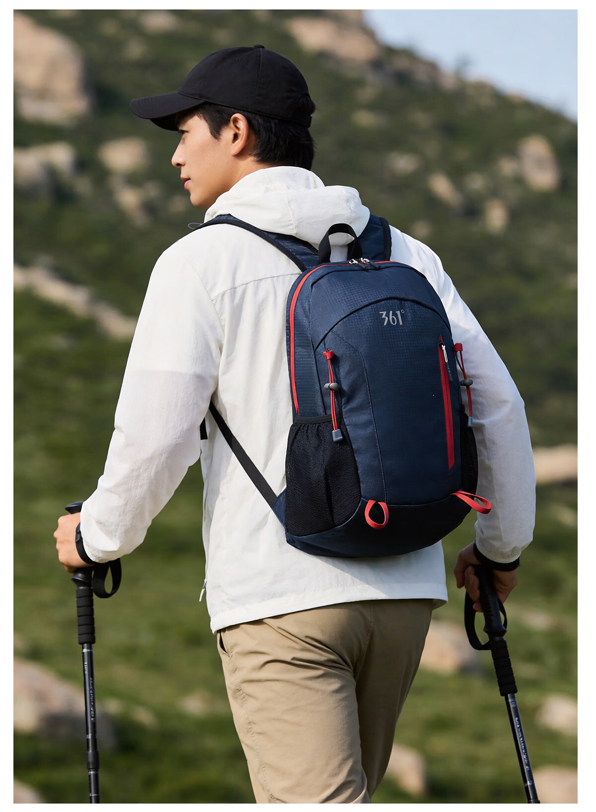 361° Outdoor Mountaineering Backpack for Men Large Capacity Lightweight Hiking Double Shoulder Bag Sports Cycling Bag Foldable Short Trip Backpack 20