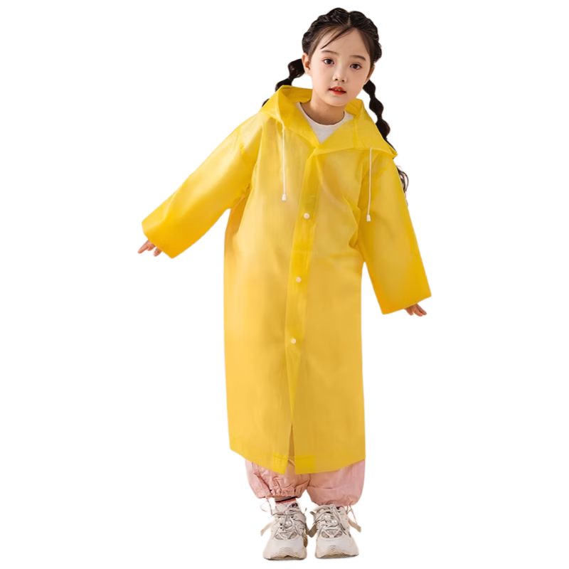 BADIGAO Disposable Raincoat Kids One-Piece Full Body Thickened Large Transparent Anti-Rain Portable Backpack Essential for School