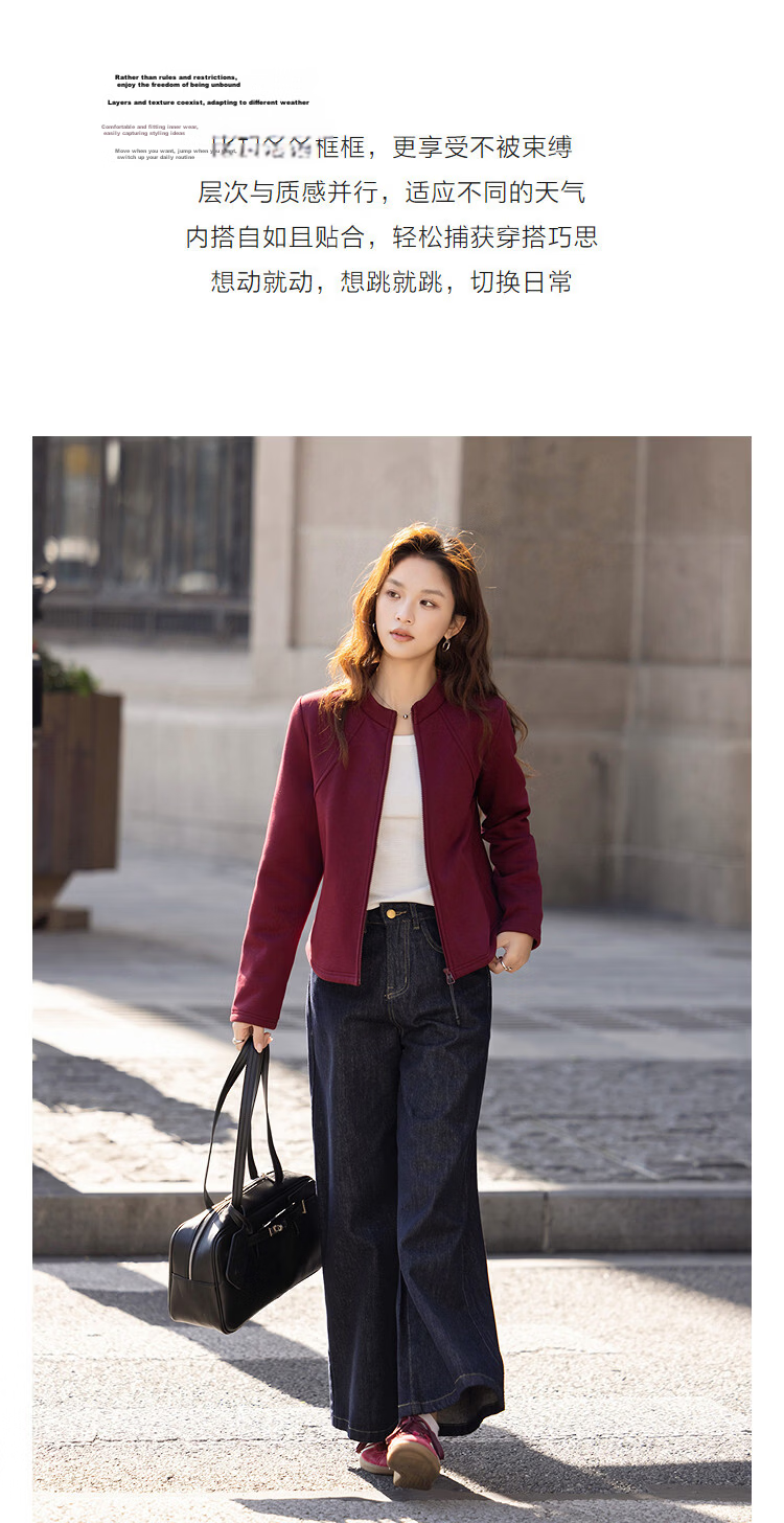 Demana [Cloud Cotton] Winter Gray Series Stand Collar Two-Way Zipper Split Pocket Petite Women's Jacket 6