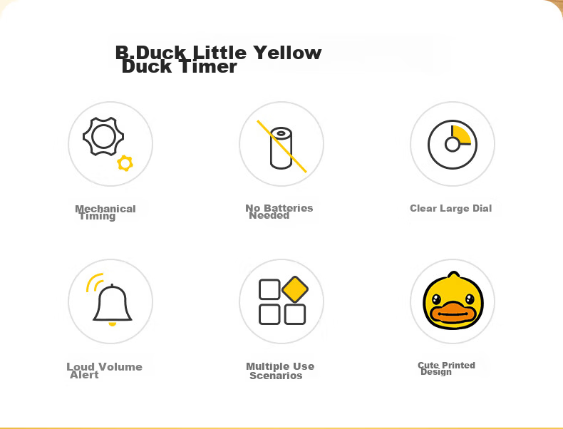 Chuida Huang [Little Yellow Duck Collaboration] Kitchen Timer Mechanical Stopwatch for Baking 3