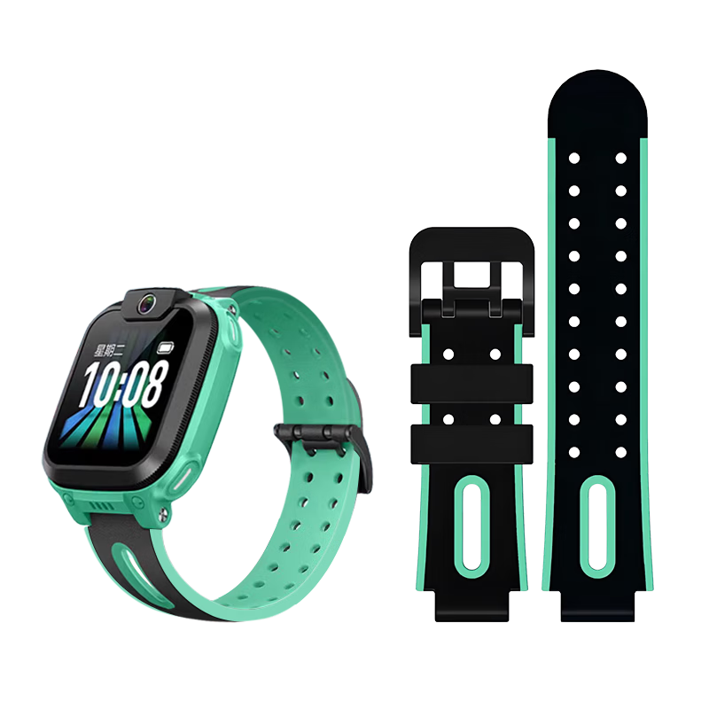 Langling Compatible Replacement Strap for Little Genius Kids Smartwatch Q1A/Q2A/D2A/D2/D3/Q1R/Z6P/Z9/Z8/Z7/Z6S/Z6/Z5A/Z5Pro/Z3 - Black Green