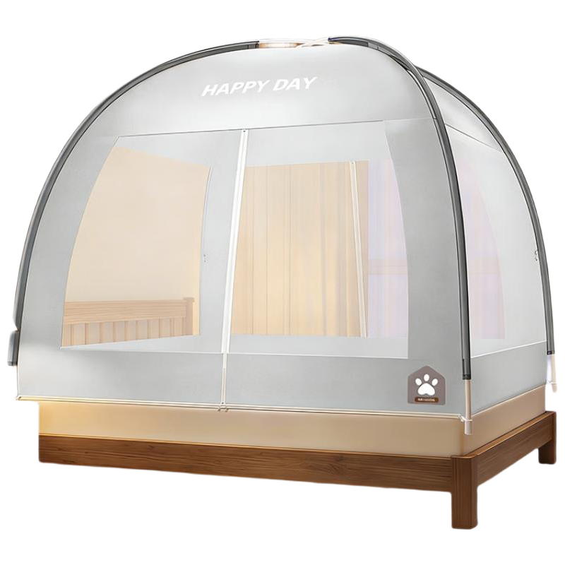 XIHAN Class A Home Use Mongolian Yurt Mosquito Net Double Door 1.2×2m Bed [Full Bottom Fitted Sheet, No Installation Steel Wire Frame]