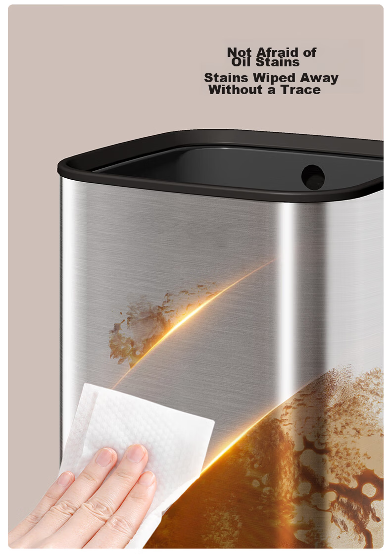 Arrow Stainless Steel Trash Can 12L Home Living Room Office Hotel Commercial Luxury Bathroom Bedroom Kitchen 5