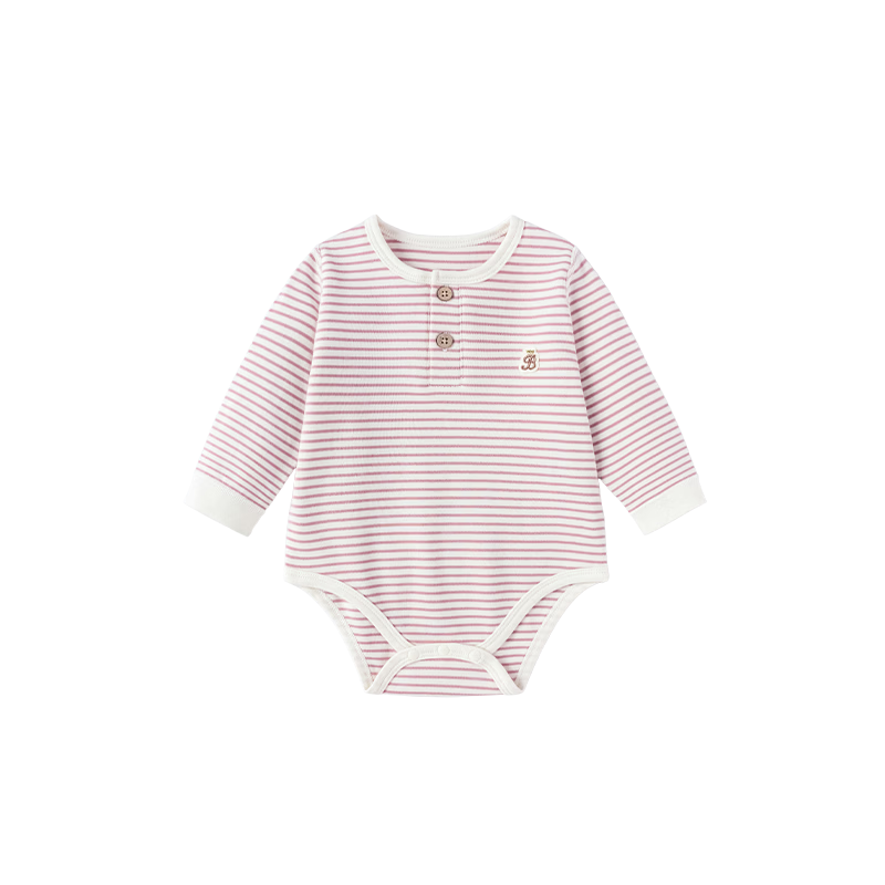 Babylove Baby Long Sleeve Cotton Bodysuit Spring Autumn Unisex Striped Romper Pajamas