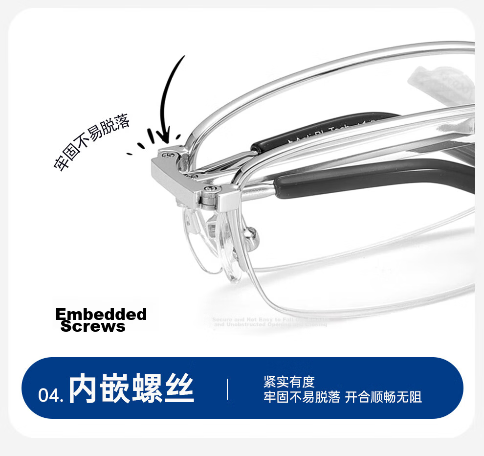 BoshiZhe Folding Reading Glasses for Men and Women, Official Genuine High-Definition, Silver, +4.00 Diopter, Model 8020 9