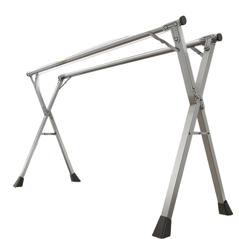 Miaomei Foldable Stainless Steel Clothes Drying Rack, No Installation Required, Thickened And Reinforced Balcony Underwear Hanger
