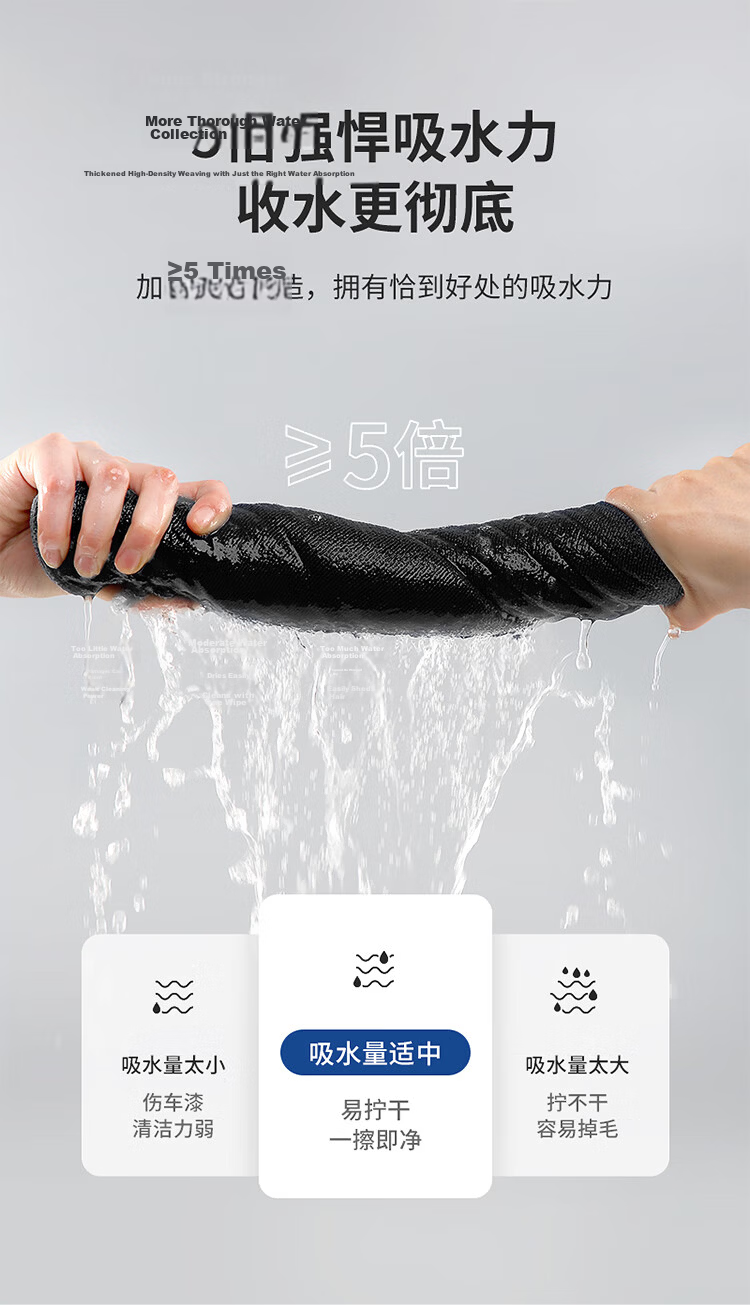 LYNN Fish Scale Cleaning Cloth for Glass, Lint-Free, Extra Large Car Wash Towel for Glass Cleaning, 40*40cm, 5 Pieces 9