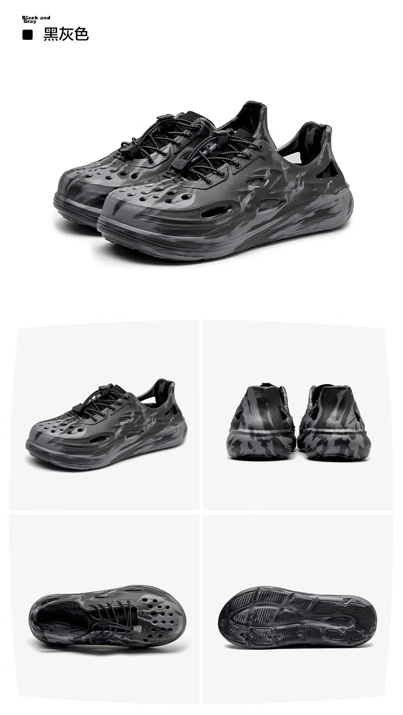 HLA Men's Casual Lightweight Breathable Sandals HAALXM2EBK021 Black Gray Size 42 10
