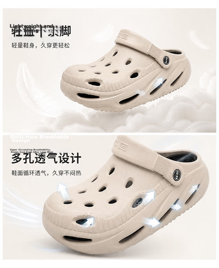 Warrior Men's Dual-Wear Breathable Outdoor Beach Sandals Hollow Shoes SDJ-0756 Kiln Gray Black Size 41 11