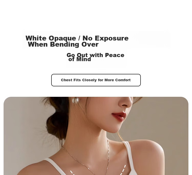 NOMe 2026 Summer Women's Spaghetti Strap Tank Top Butterfly Back Integrated Bra Short White L 7