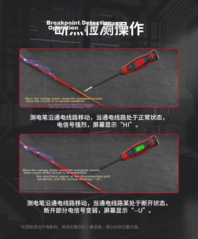 DELIXI ELECTRIC Screwdriver Voltage Tester Digital NCV Non-Contact 390V Live Neutral Wire Detection H1-C Phillips Screwdriver 8
