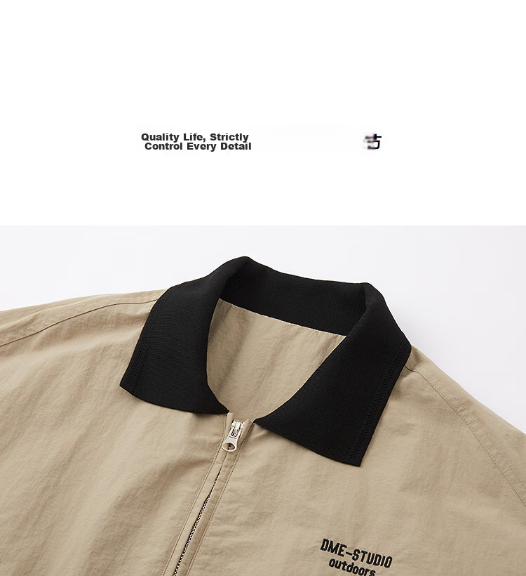 Demana [Urban Light Travel] Spring Outdoor Colorblock Small Turn-down Collar Three-quarter Sleeve Drawstring Petite Women's Dress 12