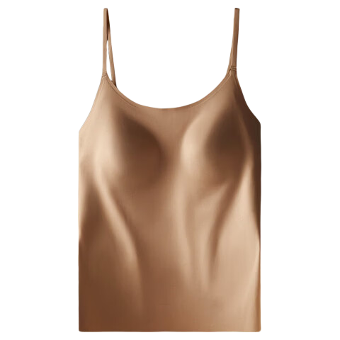 LangSha Women's Camisole with Built-in Padded Invisible Foundation Bra, Backless Integrated Vest Tank Top Bustier