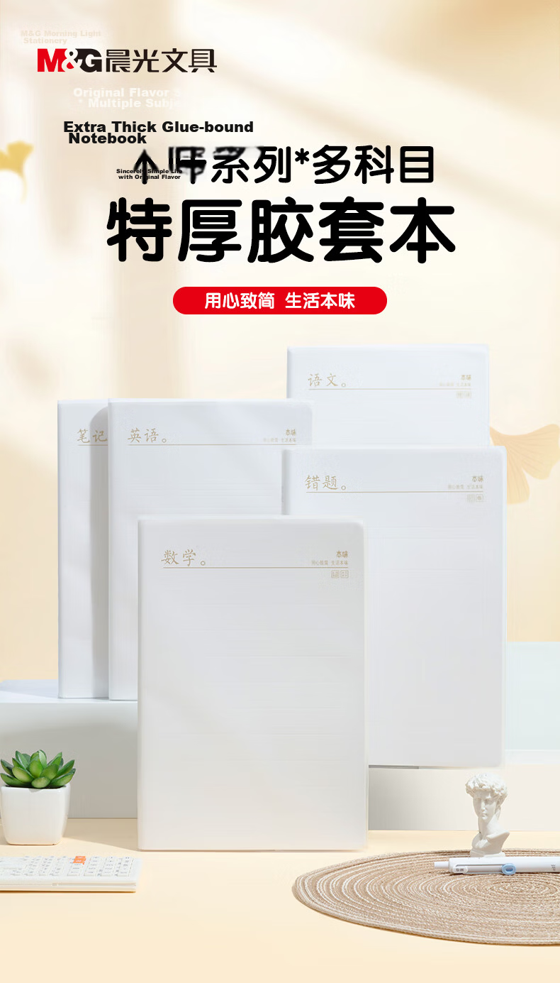 M&G Stationery B5 English Notebook Thickened 144 Pages Student Error Correction Vocabulary Homework Simple Glue-bound Exercise Book Essential for Graduate Exam Benwei 1 Book MPYQYW35 1